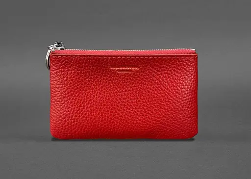 Кожаная монетница / мини-косметичка 3.0 красная флотарь - фото 1