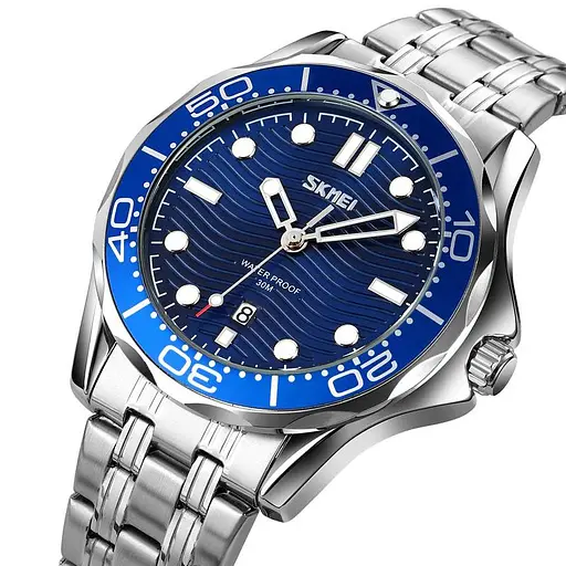 Наручний годинник Skmei 9276 Silver Blue steel strap, 9276SSIBU (18380) - фото 2