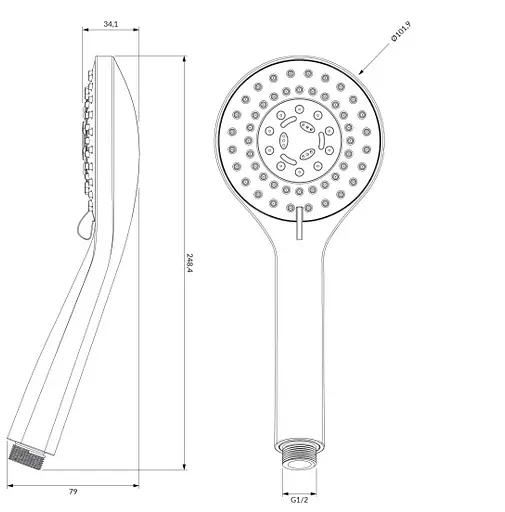 Ручной душ Omnires Yosemite chrome YOSEMITE-RCR, Хром - фото 3