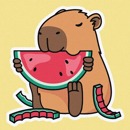 Набір для розпису по номерах для дітей 5+ Капібара і Херсонський кавун, Ideyka, 40x40 см, КНО6749