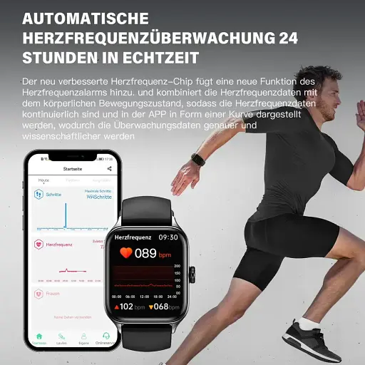 Розумний годинник LESHIDO для чоловіків і жінок, 1,85-дюймовий сенсорний кольоровий дисплей із викликами через Bluetooth - фото 2