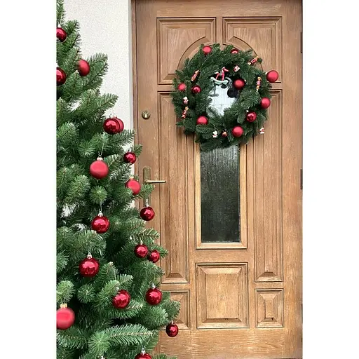 Венок хвойный рождественский Hvoya Lux литой зеленый 40 см - фото 5