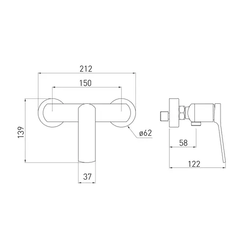 Змішувач для душа de la noche Volle Solo 1510.101004 Чорний матовий - фото 2