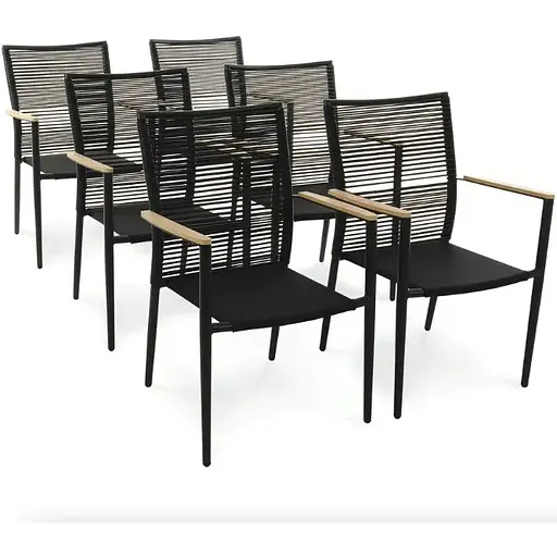 Комплект садовой мебели Di Volio Breno 6+1 черный/бежевый - фото 9