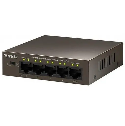 Коммутатор Tenda TEF1105P-4-63W (1xFE+4xFE PoE, 58Вт max) (TEF1105P-4-63W) - фото 3