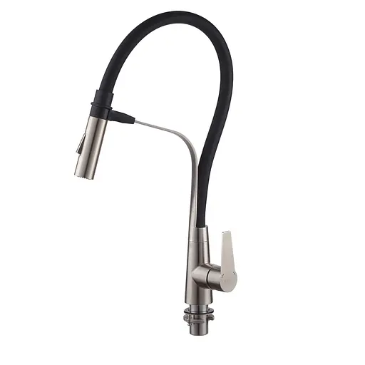 Змішувач для кухні Koer KI-70022-02 із силіконовим виливом black KR4799 Нержавіюча сталь - фото 9
