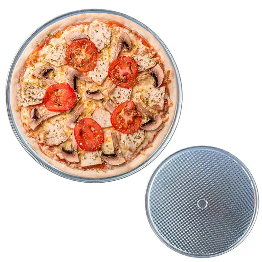 Форма для выпечки пиццы и коржей для торта Ø 30 см Pizza Pan, Kitchette Серый 86160 - фото 1