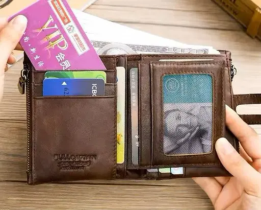 Мужской кожаный кошелек BULL 12х10х3 см acs0029242 - фото 5