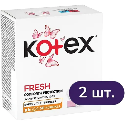 Ежедневные прокладки Kotex Deo Normal Plus 112 шт. (2 уп. x 56 шт.)