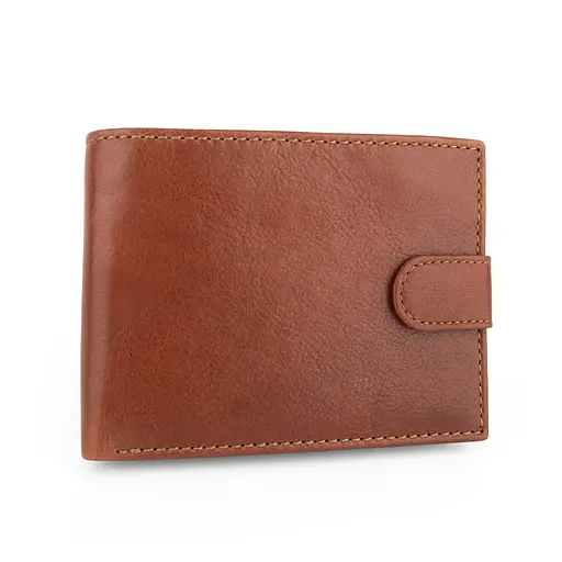 Портмоне чоловіче шкіряне Virginia Conti СВ 819 темно-руде з кнопкою - фото 1