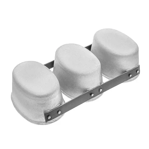 Форма овальна потрійна хлібна для випікання хліба алюміній "Вінницька" (35.8x16x8 см), Хлібпром Сірий 84600 - фото 6