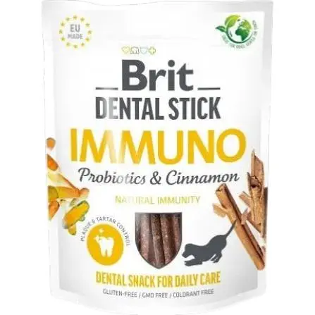 Ласощі для собак Brit Dental Stick Immuno для міцного імунітету, пробіотики та кориця 7 шт. 251 г - фото 1