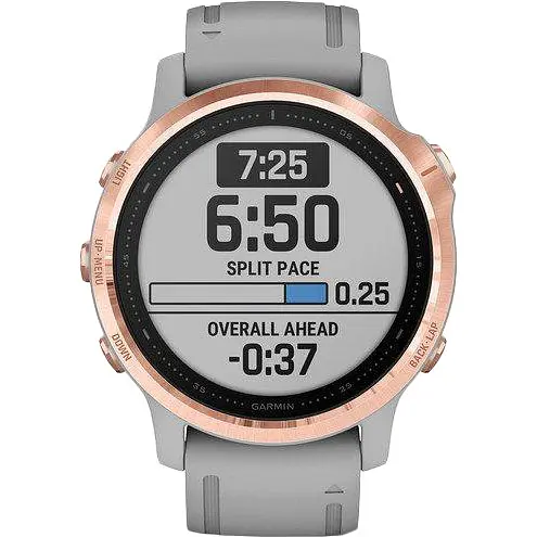 Спортивные часы Garmin Fenix 6S Rose Gold-tone with Powder Gray Band (010-02159-21/20) - фото 2