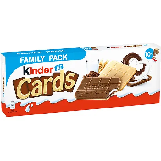 Вафлі kinder cards з молочною і какао начинкою   3х25.6 г