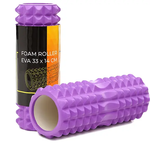 Масажний ролик Cornix EVA 33 x 14 см (валик, ролер) XR-0328 Violet - фото 1