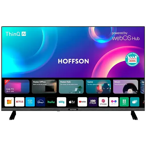 Телевізор 40" Hoffson HF40FHD24S, чорний, LED Full HD 1920x1280, 60 Гц, Smart TV (WebOS), DVB-T2/C, Wi-Fi, bloetooth, 3xHDMI, - фото 1