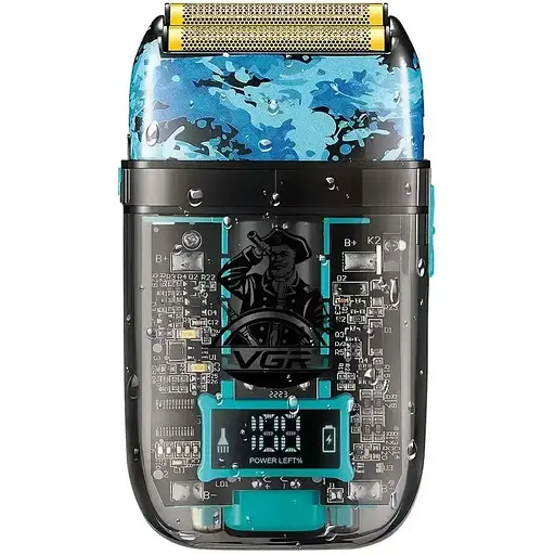 Электробритва VGR V-352 шейвер, двойное лезвие, IPX5, LED Display