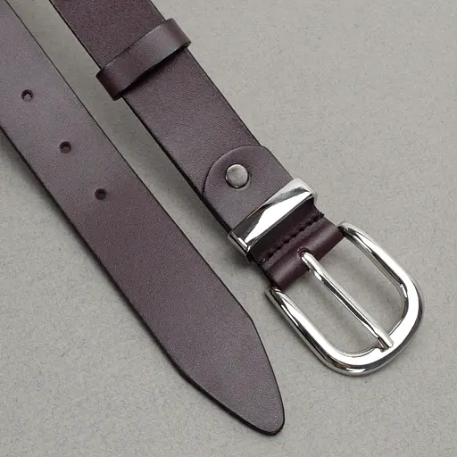 Ремінь шкіряний жіночий HC-3092 бордовий зі сріблястою пряжкою (130 см) - фото 4