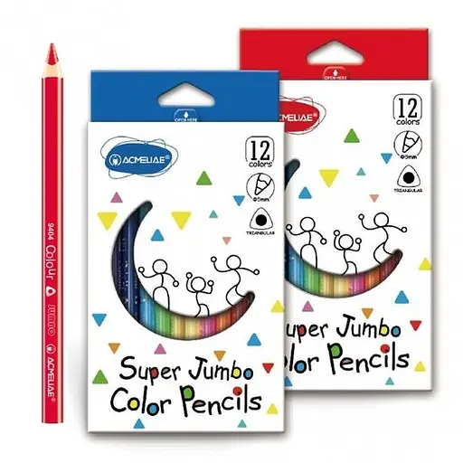 Карандаши цветные Acmeliae Super Jumbo, 12 цветов, треугольный корпус, 5 мм - фото 3