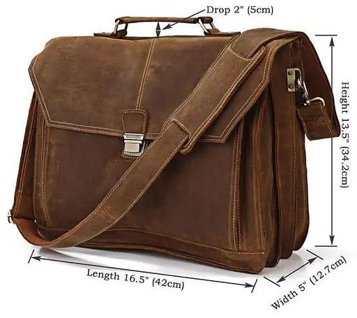 Кожаный портфель мужской Vintage 42х34,2х12,7 см sum0012731 - фото 8