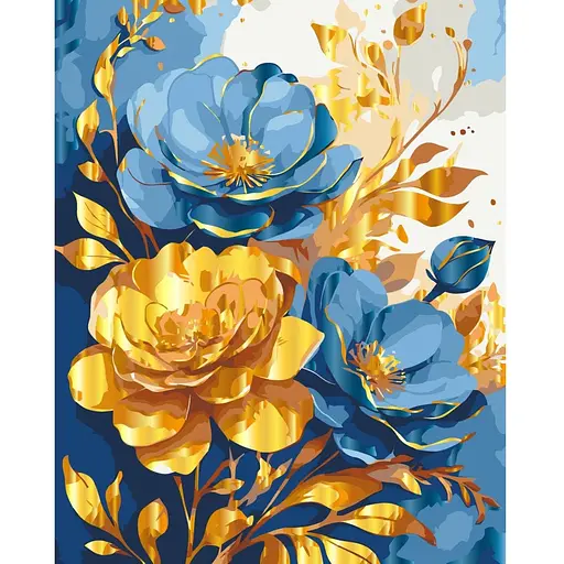 Набор для росписи ArtCraft Яркие цветы с металлизированными красками 40 x 50 см (13143-AC)