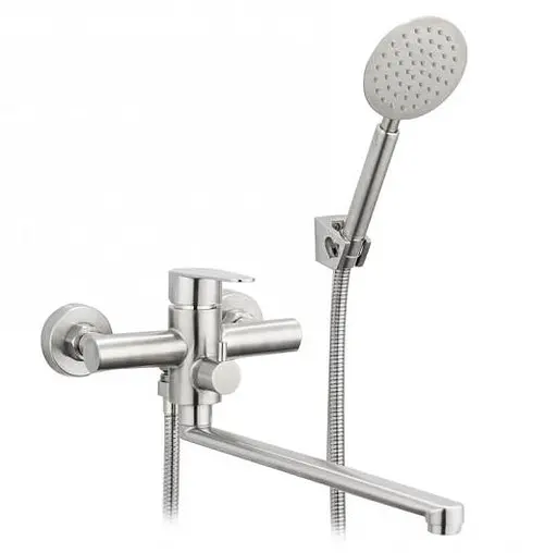 F2248 Змішувач для ванни нержавіюча сталь довгий гусак картридж Ø35 Frap Хром матовый - фото 2