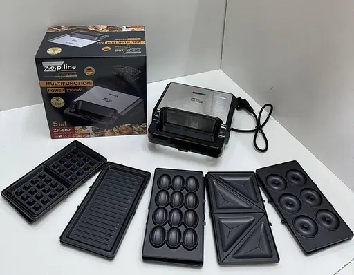Мультимейкер Zepline ZP-802 5в1 зі знімними формами 2200Вт Чорний - фото 5