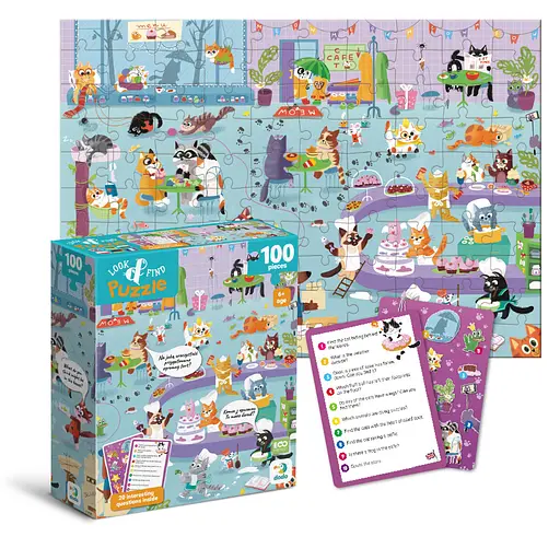 Пазл Шукай та знаходь "Котяче кафе" 300667 DoDo, 100 деталей, 33х47 см, в коробці (4823115911018) - фото 4