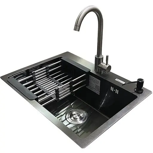 Комплект мийка + змішувач Romzha Arta U-550S BL (A) - фото 1