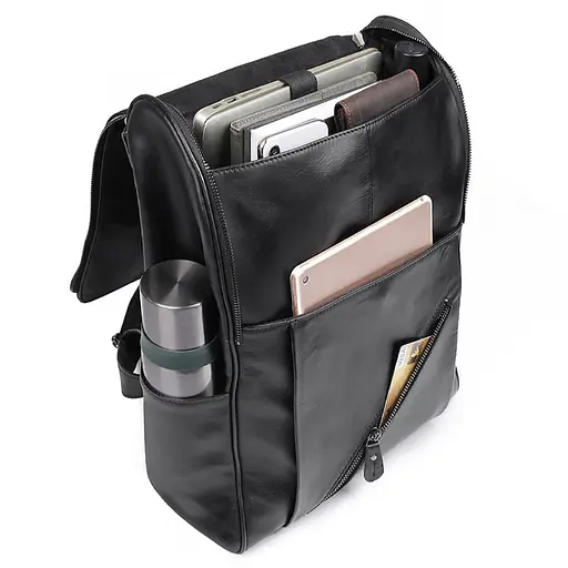 Кожаный городской рюкзак для ноутбука John McDee 30.5х40.5х12 см sum0028440 - фото 2