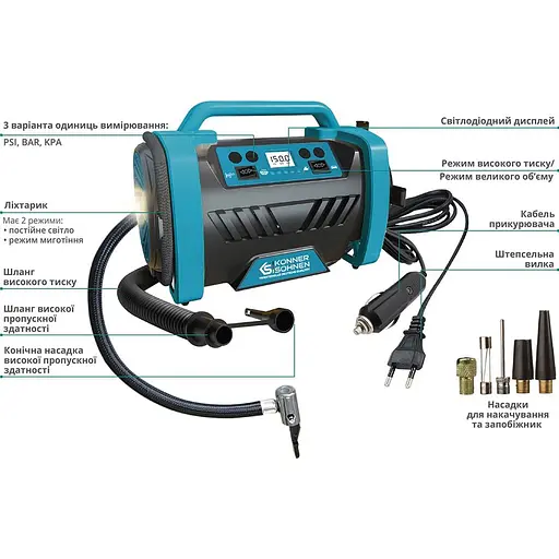 Автомобильный компрессор Konner&Sohnen KS P30 [121294] - фото 6