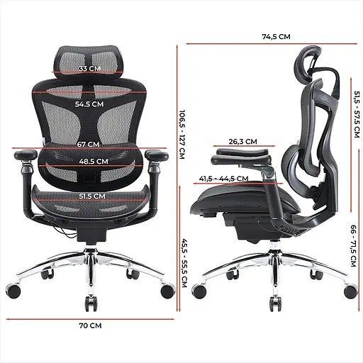 Крісло офісне Sihoo Doro C300 Pro Mesh Black (DORO-C300-PRO-M101) - фото 6