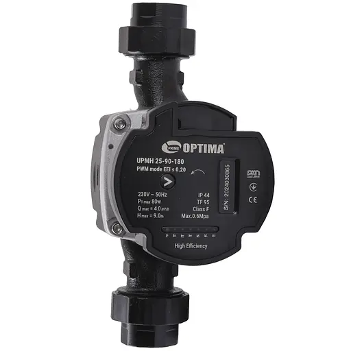 Насос циркуляционный энергосберегающий Optima PRIME UPMH 25-90AUTO 180 мм + гайки - фото 2