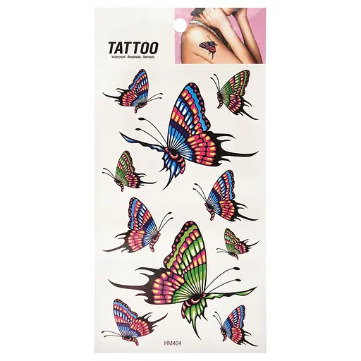 Временная татуировка Цветные метели Tattoo 1020-HM404
