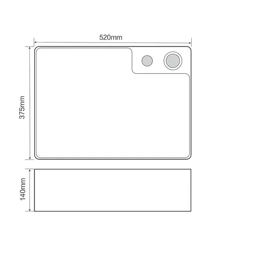 Умивальник накладний Mixxus Premium Style-0201 520x375x140 мм з донним клапаном та отвором під суміші MP6511, Білий - фото 4
