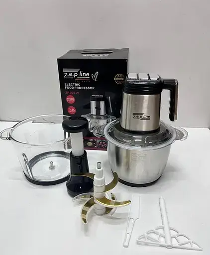 Измельчитель Zepline ZP-00219 6в1 с двумя чашами стекло и нержавеющая сталь 3000 Вт Серебристый - фото 7