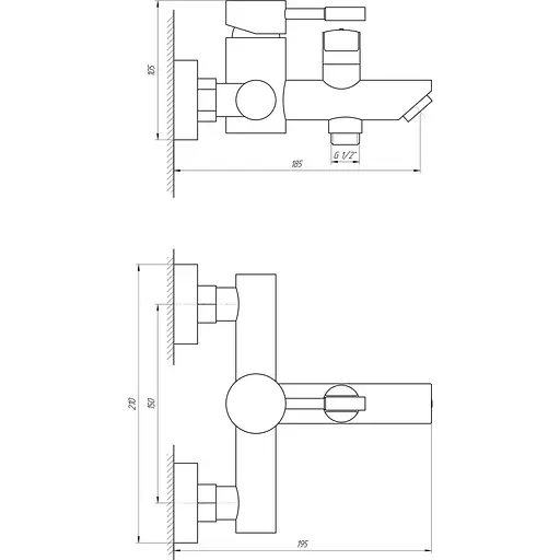 Змішувач для ванни Globus Lux ALPEN SBT1-102NE - фото 4