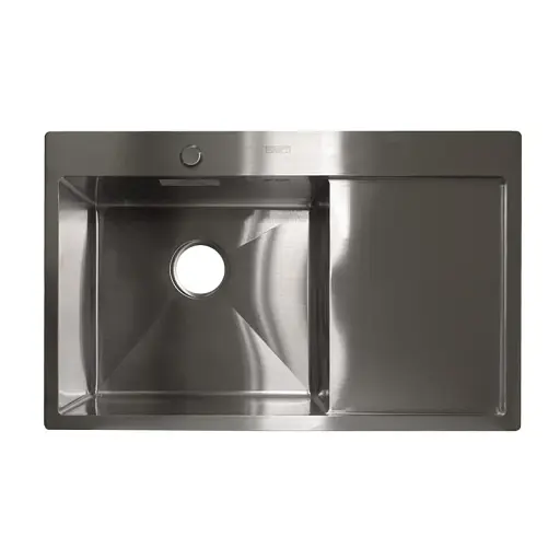 Мийка кухонна Kraft Handmade HS7849-B BL ліва + кошик 780х490х230х3 мм Чорний 30412 - фото 1