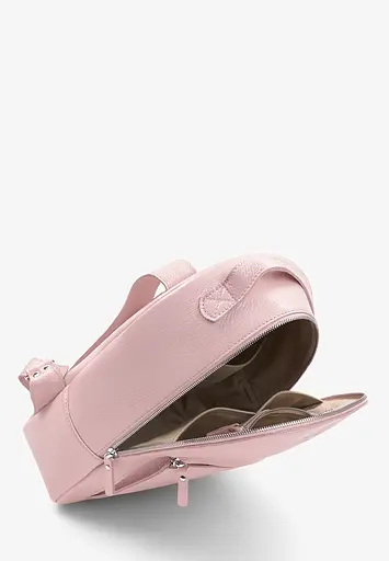 Кожаный рюкзак Groove M розовый зернистый - фото 5