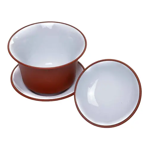 Гайвань из Иссинской глины с белой глазурью 60 мл Коричневый - фото 6