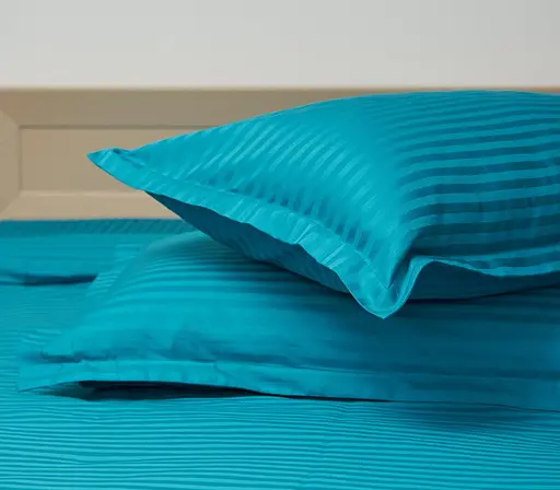 Набір наволочок Moon&Star Satin Stripe Turkish Blue 50х70 см 2 шт - фото 3