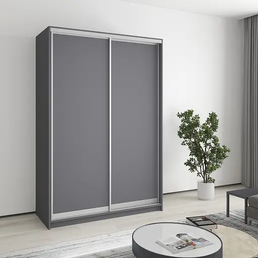 Шкаф-купе двухдверный MebelStar Стандарт AL 2ДСП 140x45x210 см Антрацит (MBS-2256)