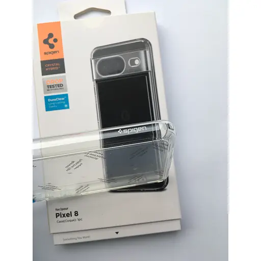Оригиинальный противоударный чехол Spigen Ultra Hybrid для Google Pixel 8 (6.2") Clear ACS06278 прозрачный  - фото 3