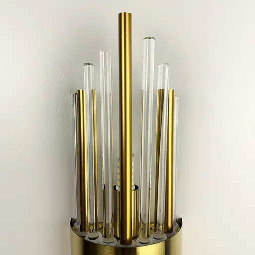 Бра Empire в латунном каркасе с прозрачными и металлическими трубочками Line F Арт. W18B-100*350 - фото 5