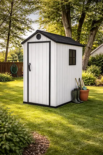 Хозблок-сарай пластиковый BKS 3х5FT с двускатной крышей 210 × 103 × 163 см - фото 3