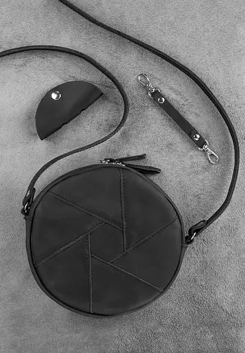 Жіноча шкіряна сумка Бон-Бон чорна Crazy Horse - фото 3