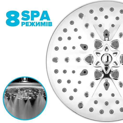 Лійка для верхнього душу Drop W-SPA8F-MULTI250 на 8 режимів - фото 2