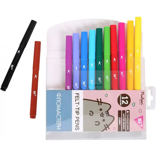 Фломастеры Yes Jumbo Pusheen 12 цветов (650589) - фото 3