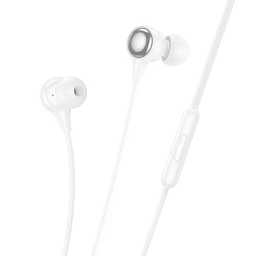 Дротові навушники Hoco M116 Benevolent універсальні earphones with microphone, 1.2m, lightning, white - фото 2