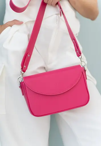 Жіноча шкіряна сумка Molly фуксія - фото 3